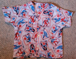 Boys Pajama Top Button UP Baseball Players Bedtime Naptime Vintage Comfy... - $12.99