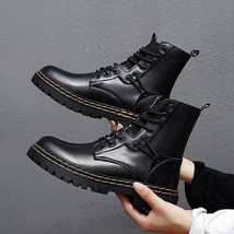 Autumn and Winter New Couple Martin Boots Fashion Trend Round Head Men and Women - £84.45 GBP