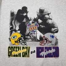 Vintage Super Bowl XXXI Packers vs Patriots Sweatshirt Large Gray Crew NOLA 90s - $28.99