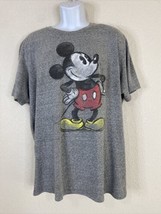 Disney Men Size XL Gray Charcoal Drawing Mickey Mouse T Shirt Short Sleeve - $7.43