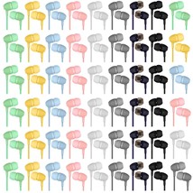 200 Pack Kids Earbuds Bulk Earbud Headphones 3.5 Mm In-Ear Earphones Wir... - £95.34 GBP