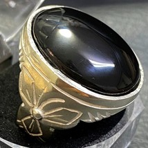 WOW Kapidy 925 sterling Silver mens ring Natural yemen Agate Aqeeq عقيق كبدي - £70.06 GBP