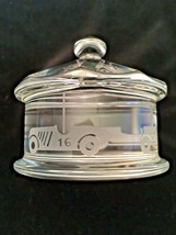 Baccarat Carousel Paperweight Sculpture With Etched Vintage Automobiles - $135.58