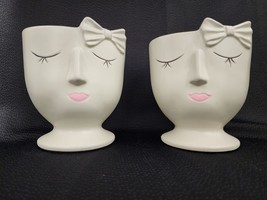 Flowerpot Statue Face Head Decorative Indoor &amp; Outdoor  Ceramic Planter 6.5&quot; - £29.95 GBP
