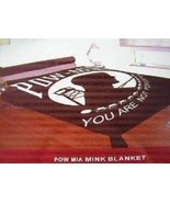 AES Powmia Pow MIA Flag Full/Queen Mink Throw Blanket (78&quot; x 94&quot;) - £47.08 GBP