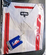 NBA Houston Rockets White Button Up Dress Shirt Short Sleeves by Headmaster - £31.49 GBP