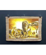 Handmade Glowing in the Dark Egyptian Papyrus - Lion Family, handmade pa... - $119.00