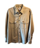 Carhartt Shirt Jacket Men’s XXL Khaki Brown Canvas Cotton Workwear Trave... - $49.50