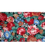VTG Concord Joan Kessler Shabby Floral Large Flowers Cotton Fabric BTY O... - $9.99