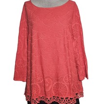 Coral Patterned Blouse Size XL - £19.41 GBP