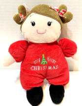 Baby Starters Plush My First Christmas Stuffed Rattle Girl Doll Lovey 9 inches - £7.69 GBP