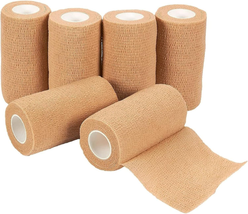 Juvale 6-Rolls Self Adhesive Bandage Wrap, Vet Tape - 4 in X 5 Yds Breat... - £14.60 GBP