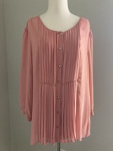 NEW Tags Talbots Semi Sheer Pink Pintuck Top + cami  sz 18 retail $89 - $27.72