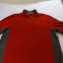 Nordictrack Mens Orange & Gray 1/4 Zip Long Sleeve Pullover Sweatshirt Chest 52" image 9