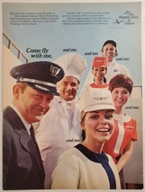 1969 Print Ad United Airlines Jet Captain &amp; Crew Fly the Friendly Skies - £11.47 GBP