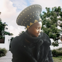 Black and Gold Pearl Zulu HatI Large Zulu Hat |African Hat | Isicholo |  - £115.48 GBP