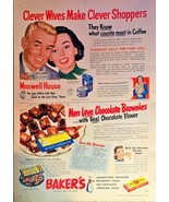 1953 Maxwell House Coffee-Baker&#39;s Dot Chocolate-Vintage Print Ad-Toronto... - $15.42 CAD