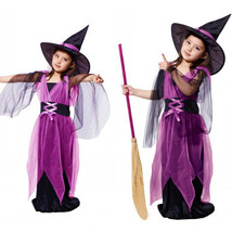 Kids Halloween Cosplay Costume Dress Little Girls Dress Cute Witch Clothing - £17.57 GBP
