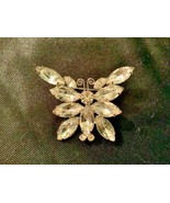 Vintage Juliana Prong Set Crystal Rhinestones Butterfly Brooch Pin - £63.13 GBP