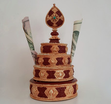 Tibetan Buddhist Finest Carving Gold &amp; Silver Ratna Mandala 10&quot; - Nepal - $314.99