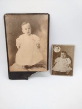 Vintage Baby Infant Cabinet Cards Black White Victorian Portrait Chubby Cheeks  - $14.20