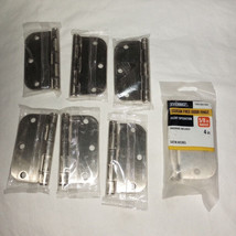 Lot of 7 Door Hinges, 6 sized at 3-1/2&quot;, and 1 sized at 4&quot;. All New in Wrap - $8.09