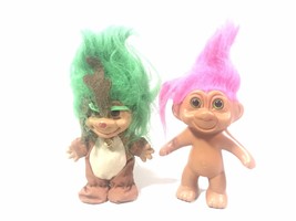Lot of 2 Troll 1991 TNT Girl Troll Doll Green Eyes Russ - £6.25 GBP