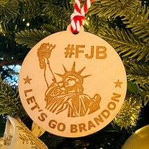 Custom Let&#39;s Go Brandon Wooden FJB Ornament - Statue of Liberty #FJB - £10.19 GBP