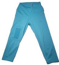 Lume Women&#39;s Leggings Front Pocket Touch Screen Turquoise Cropped Elastic SX - £3.98 GBP