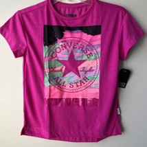 Converse Girls Magenta Cork Basic T-Shirt Size 12-13 Years Crew Neck - £9.19 GBP