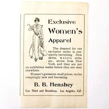 1910 Henshey Women&#39;s Clothing Advertisement Los Angeles California Fashi... - $28.01 CAD
