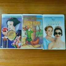 Walt Disney VHS Movie Set Snow White Robinhood The Princess Diaries - £7.10 GBP
