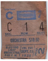 Vintage Électrique Léger Orchestra Ticket Stub Septembre 15 1978 Msg New... - $43.55