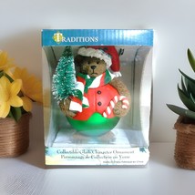 VTG Traditions Blown Glass Character CHRISTMAS BEAR ORNAMENT Tree Candy ... - $8.91