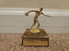 Vintage Men&#39;s Bowling Trophy 3&quot; &quot;I Tried&quot; 70s/80s Era Square Base - £14.88 GBP