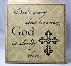 God Cross Inspirational Quote Hanging Sign Tabletop Wooden Plaque - $5.81