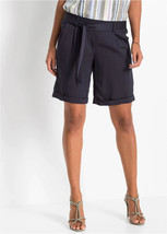 BODY FLIRT @ BON PRIX Black Smart Shorts with Tie Waist UK 14 (bp266) - £17.36 GBP