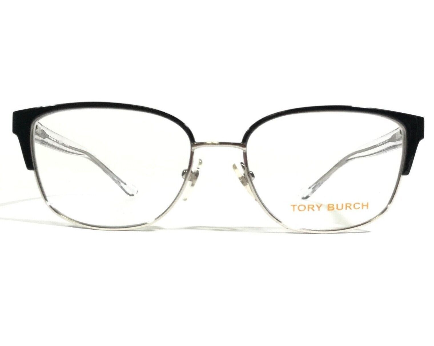 Tory Burch TY 1052 3059 Eyeglasses Frames Black Clear Silver Square 51-16-135 - £37.22 GBP