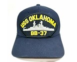 USS Oklahoma BB-37 Embroidered Patch Hat Baseball Cap Adjustable Navy Blue - $12.86
