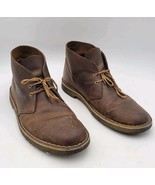 Clarks Originals 10 Desert Chukka Boots Brown Leather Beeswax Lace Up Dr... - $619.59 MXN