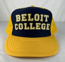 Vintage Beloit College Hat Snapback Trucker Cap School Wisconsin 80s 90s - £47.01 GBP