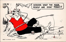 Wonder What The Poor People Are Doin&#39; Today Vintage Comedy Postcard PC285 - $4.99