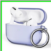 AirPods Pro Soft TPU Shockproof Case with Keychain - Purple Design - £18.37 GBP