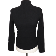 OGL Eco Mousse Thermal Brushed Ruched Long Sleeve Mock Neck Top Black SMALL - £19.32 GBP