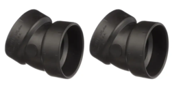 Charlotte Pipe 15936683 2&#39;&#39; HUB x HUB 22-1/2° 1/16-Bend ABS-DWV Elbow, 2... - $12.86