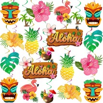 Luau Party Decorations, No Diy 40Pcs Aloha Luau Hanging Swirls, Hawaiian Party D - £15.95 GBP