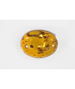 Vintage Baltic Amber Sterling Silver Smooth Oval Brooch Pin 9.5g - $3,228.01 MXN