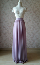 Lavender Maxi Chiffon Skirt Summer Wedding Bridesmaid Plus Size Chiffon Skirt image 5