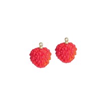 Red Enamel Litchi Charm Pendant,Sku#LK1230 - $1.99