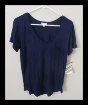 Eyeshadow Navy Blue Ladies Pocket Tee V Neck Size Medium NWT - €8,43 EUR